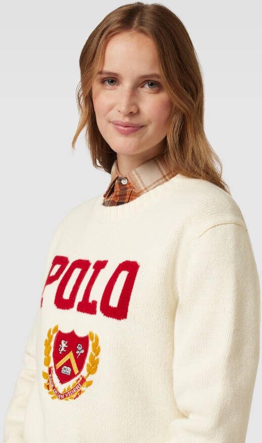 Polo Ralph Lauren Witte Wol Ronde Hals Sweaters White Dames - Foto 2