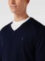 POLO Ralph Lauren fijngebreide wollen slim fit pullover met logo en borduursels hunter navy - Thumbnail 9