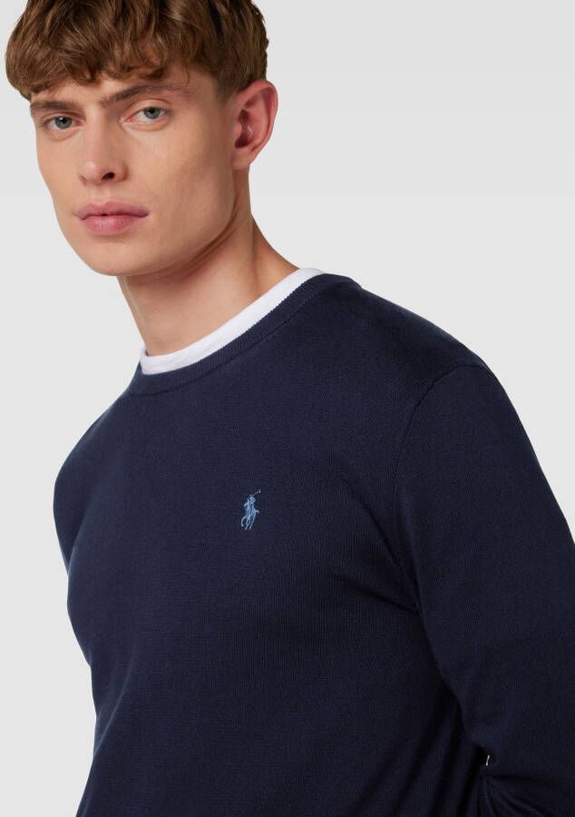 Polo Ralph Lauren Gebreide pullover van een mix van katoen en kasjmier met logostitching