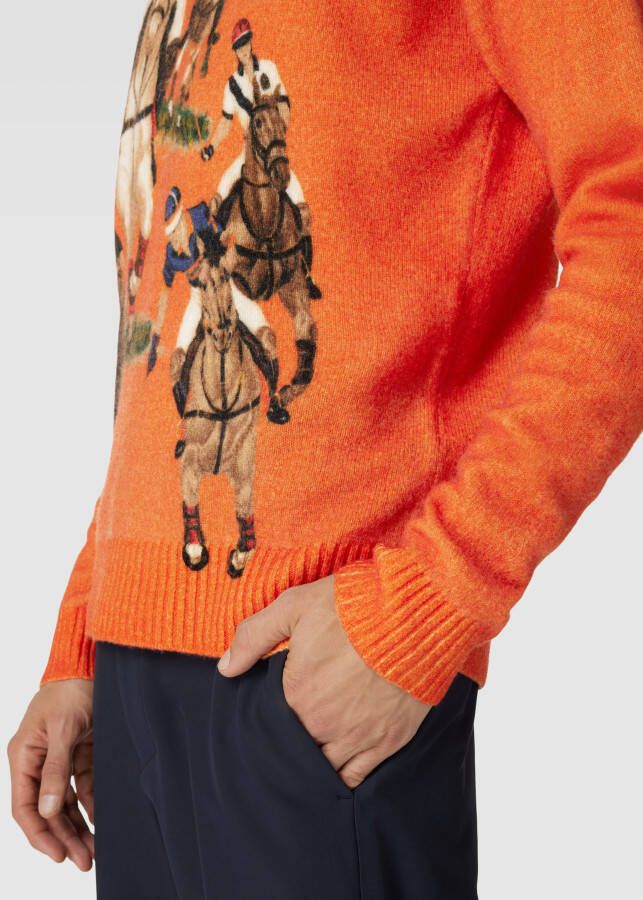 Polo Ralph Lauren Gebreide pullover van wol met motiefstitching