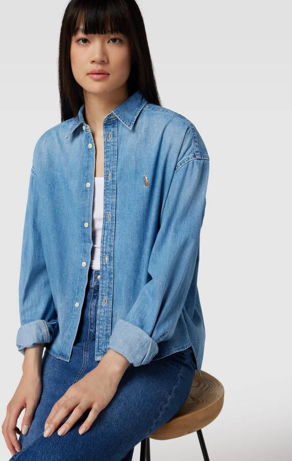 Polo Ralph Lauren Jeansblouse met labelstitching
