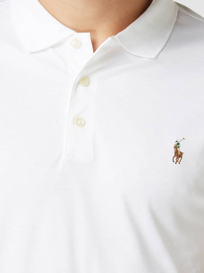 Polo Ralph Lauren Mannen polo shirt korte arm slanke pasvorm Wit Heren