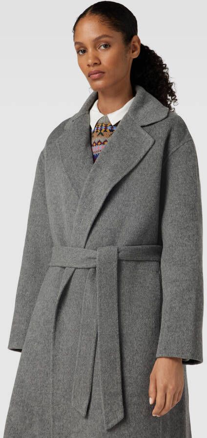 Polo Ralph Lauren Lange jas met strikceintuur van wolmix met kasjmier