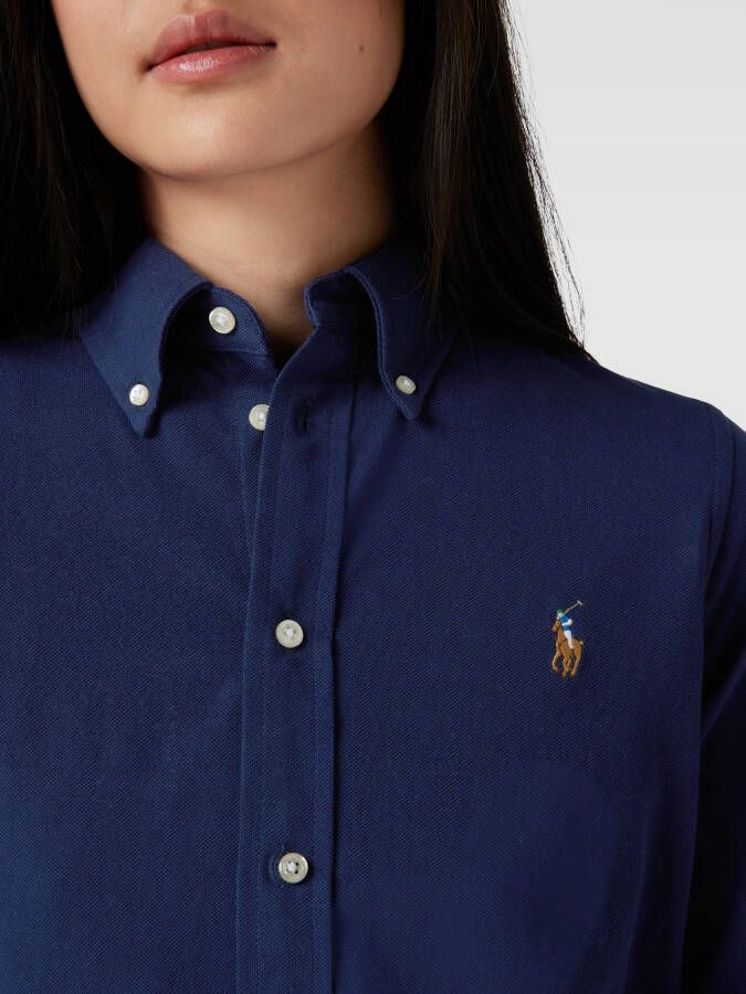 Polo Ralph Lauren Overhemdblouse met labelstitching model 'HEIDI'
