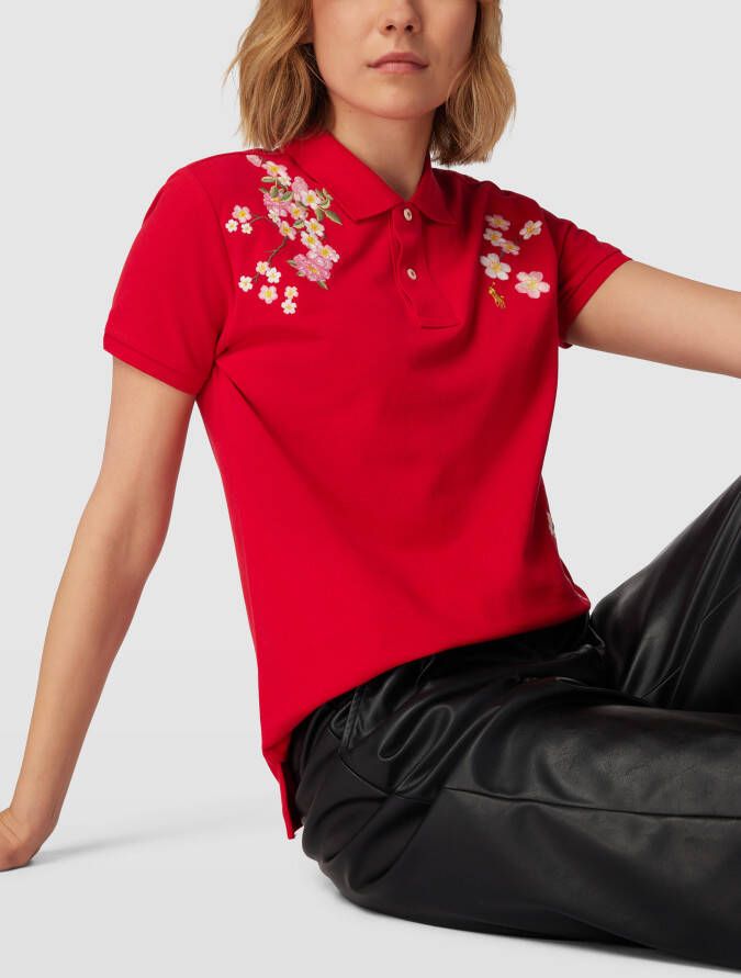 Polo Ralph Lauren Poloshirt met labelstitching model 'BLOSSOM' - Foto 2