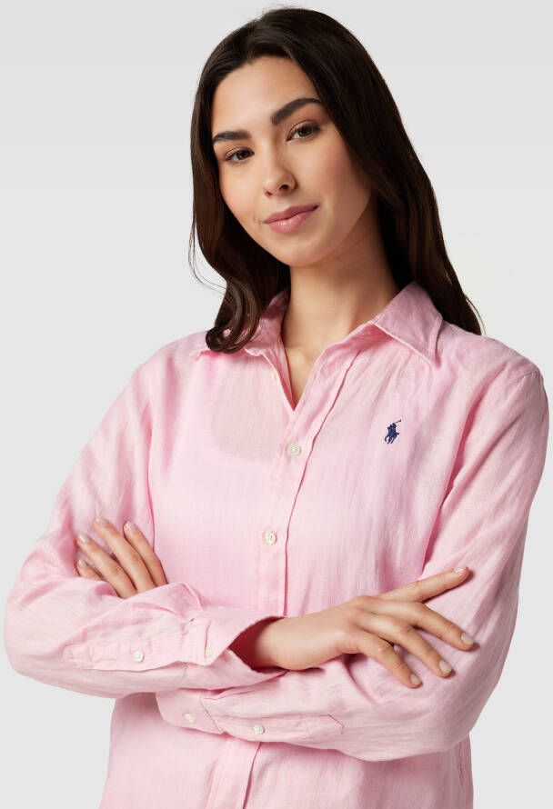 Polo Ralph Lauren Relaxed fit linnen blouse met labelstitching