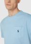 POLO Ralph Lauren regular fit T-shirt met linnen powder blue - Thumbnail 5