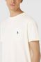 Polo Ralph Lauren Geborduurd Logo Ivoor Katoenen T-shirt White Heren - Thumbnail 5