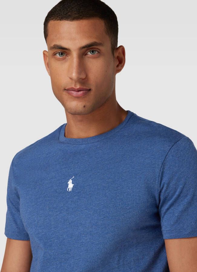 POLO Ralph Lauren slim fit T-shirt met logo derby blue heather - Foto 2