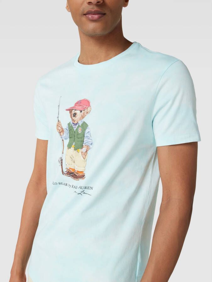 POLO Ralph Lauren slim fit T-shirt met printopdruk island aqua - Foto 11