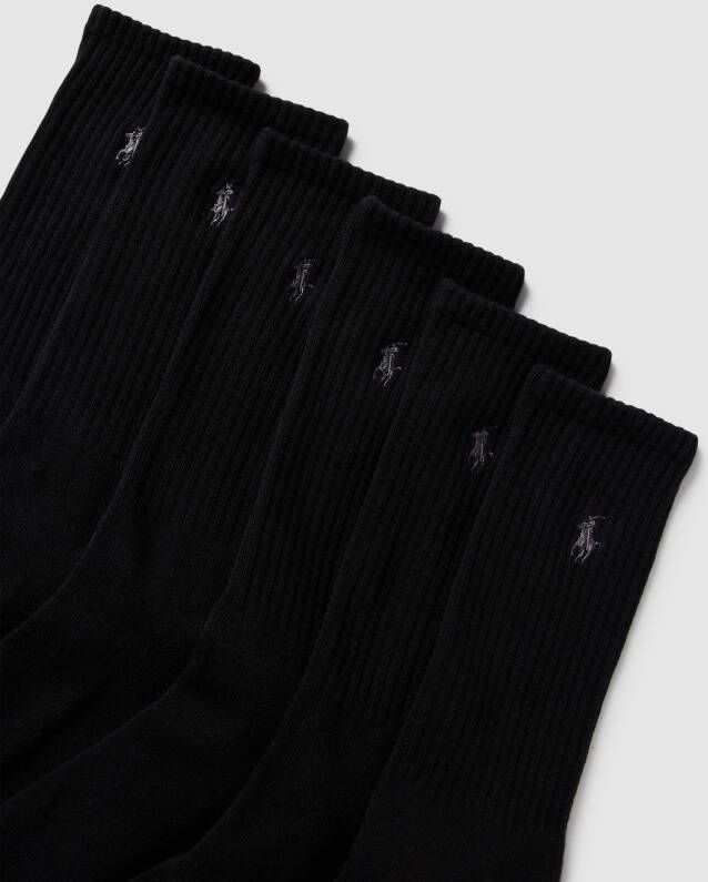 Polo Ralph Lauren Underwear Sokken met labelstitching in een set van 6 paar model 'CREW'
