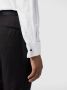 Profuomo slim fit strijkvrij overhemd met dubbele manchet wit twill two-ply - Thumbnail 7