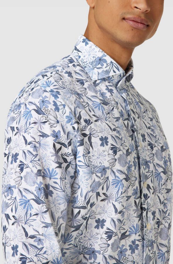 Profuomo Vrijetijdsoverhemd met all-over motief model 'CUTAWAY'