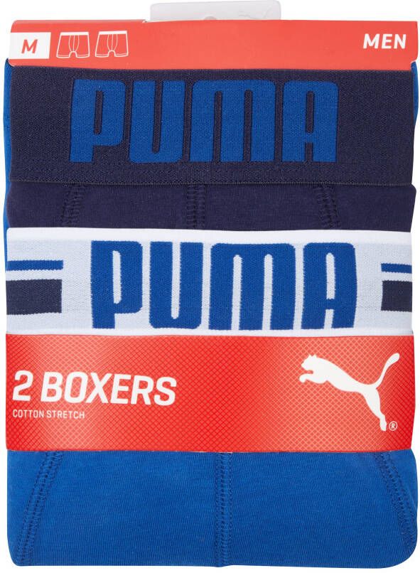 Puma Stretch Katoenen Boxershort Pak Les Bleus Blue Heren