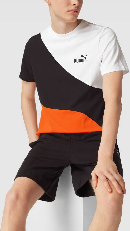 PUMA PERFORMANCE T-shirt in colour-blocking-design model 'PUMA POWER Cat'