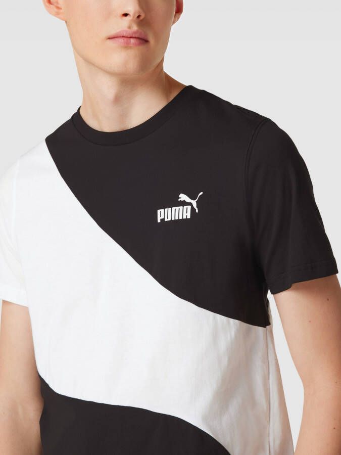 PUMA PERFORMANCE T-shirt in colour-blocking-design model 'PUMA POWER Cat'