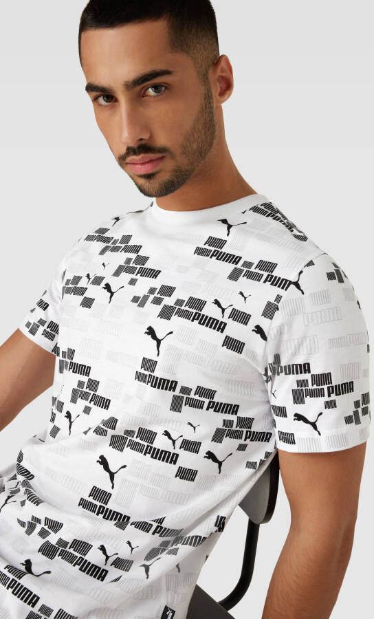 PUMA PERFORMANCE T-shirt met all-over logoprint