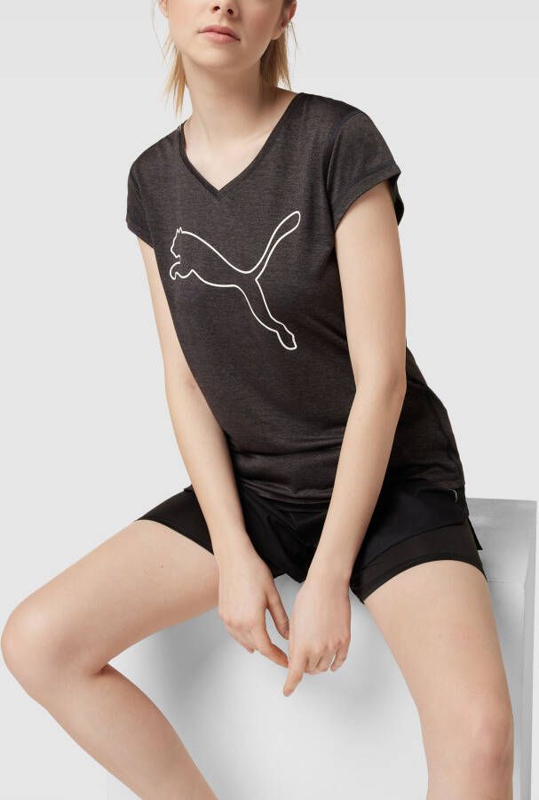 PUMA PERFORMANCE T-shirt met labelprint model 'Heather'
