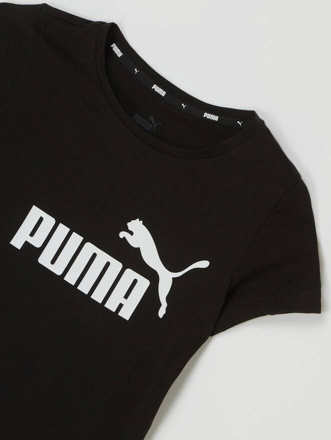 Puma T-shirt zwart Jongens Katoen Ronde hals Logo 110