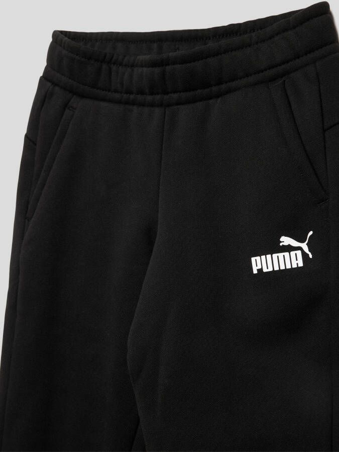 Puma regular fit joggingbroek met logo zwart Katoen Logo 116