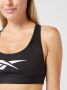Reebok lux vector racer medium-impact sportbh zwart wit dames - Thumbnail 2