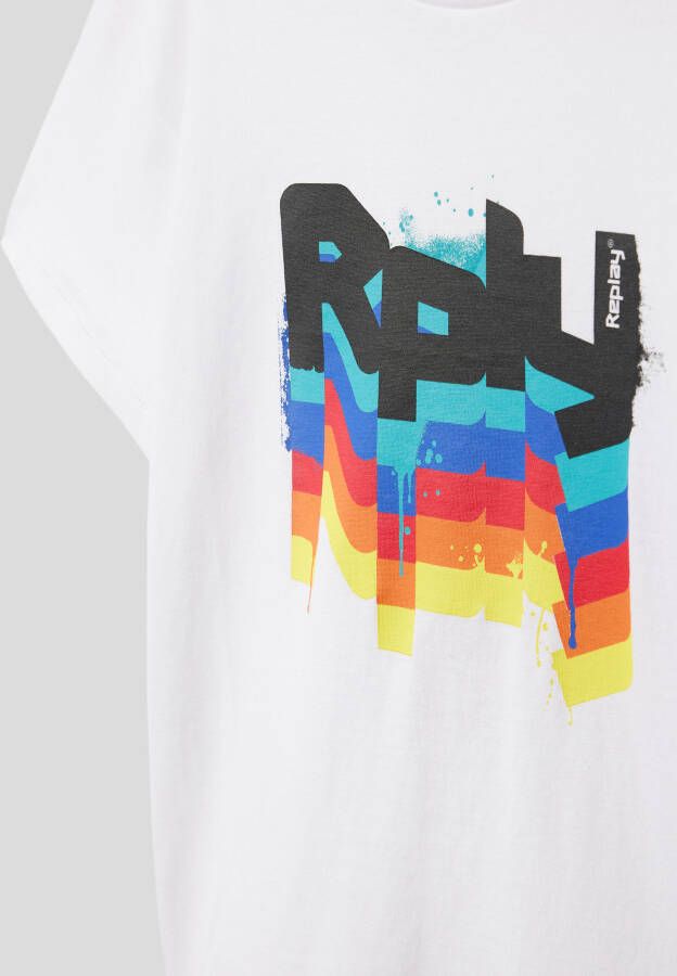Replay T-shirt met label- en motiefprint