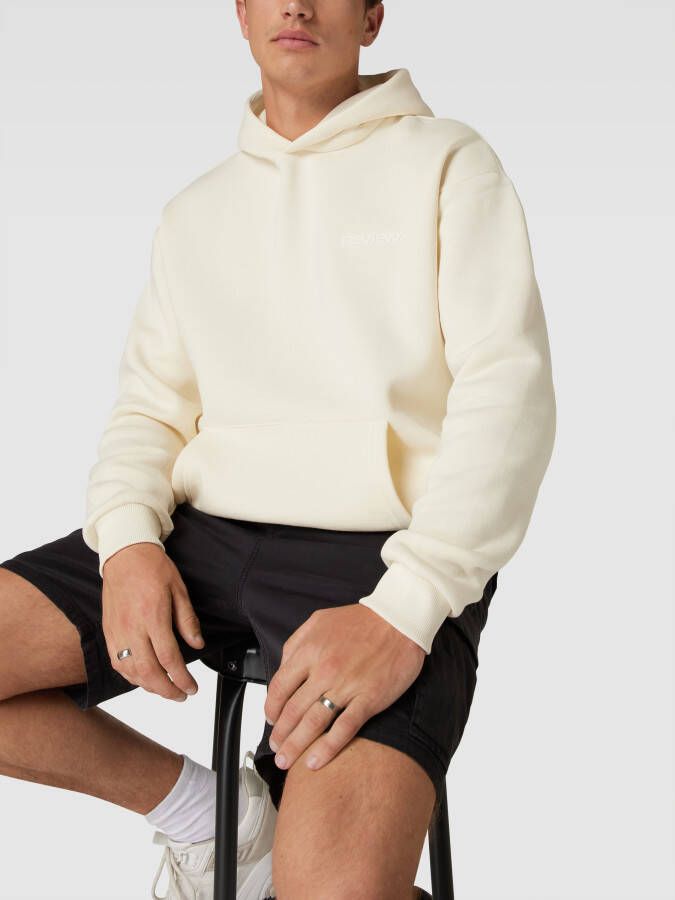REVIEW Hoodie met labelprint