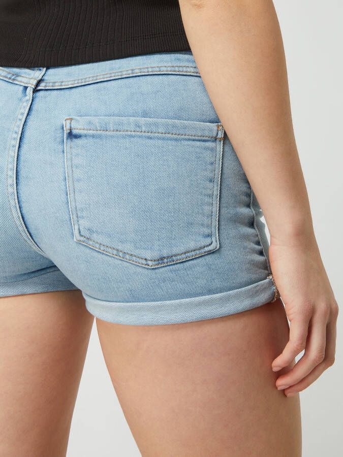Review Korte jeans van sweat-denim