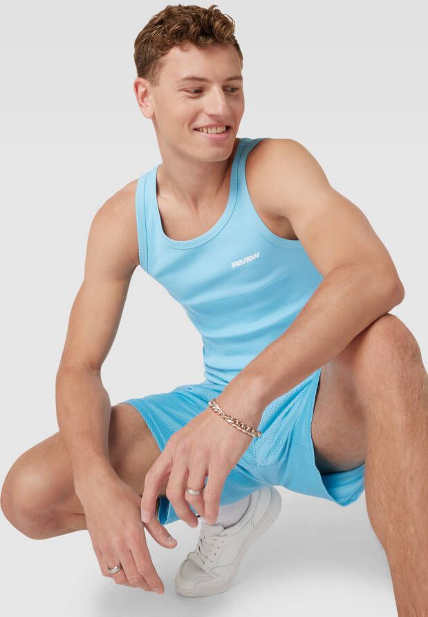 REVIEW Tanktop van katoen met labeldetail