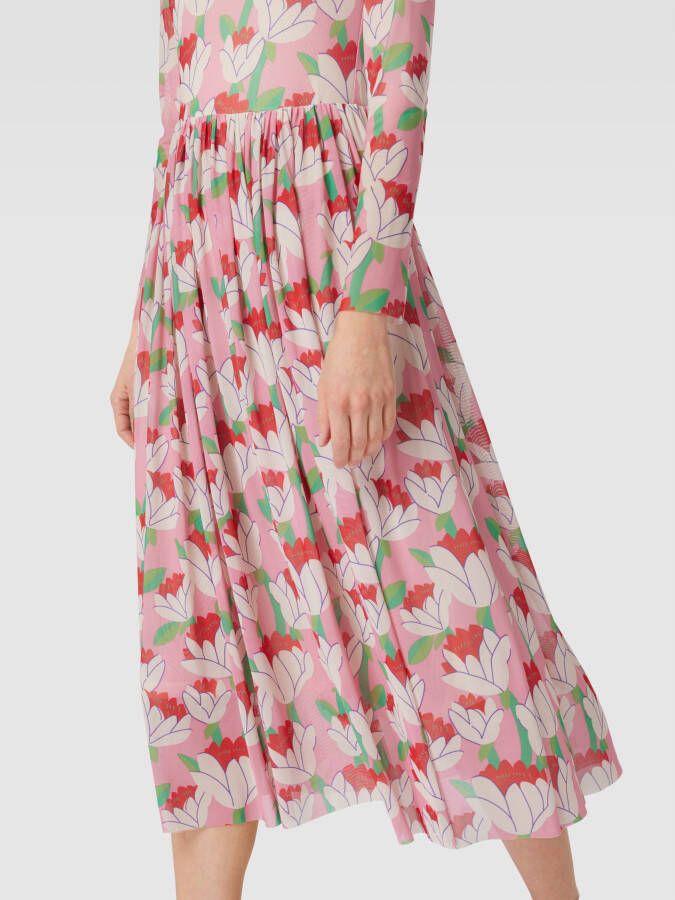 Rich & Royal Midi-jurk met all-over bloemenmotief