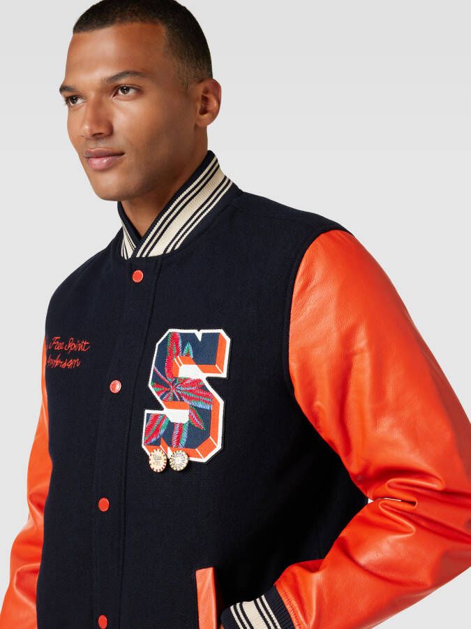 Scotch & Soda Bomberjack met contrastgarnering van geitenleer - Foto 2