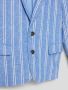 SCOTCH & SODA Jongens Colberts Striped Cotton Linen Dressed Blazer Blauw wit Gestreept - Thumbnail 2