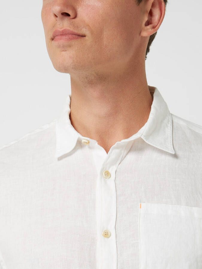 Scotch & Soda Witte Casual Overhemd Regular Fit Garment dyed Linen Shortsleeve Shirt - Foto 6