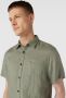 SCOTCH & SODA Heren Overhemden Short Sleeve Linen Shirt Donkergroen - Thumbnail 7