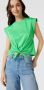 SCOTCH & SODA Dames Tops & T-shirts Relaxed-fit Knotted T-shirt Groen - Thumbnail 8