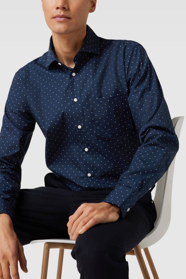 SEIDENSTICKER REGULAR FIT Regular fit zakelijk overhemd met all-over motief model 'Spread Kent'