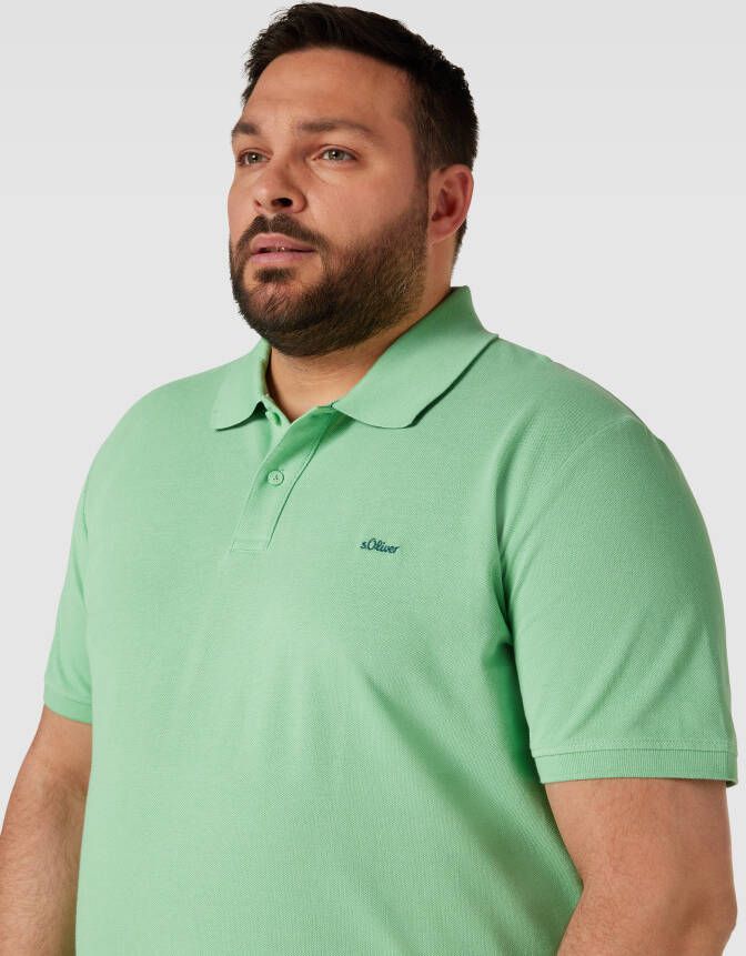S.Oliver Plus SIZE poloshirt met labelstitching