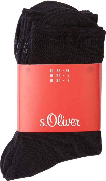S.Oliver RED LABEL Sokken met labeldetail in een set van 4 paar model 'SOCKS'