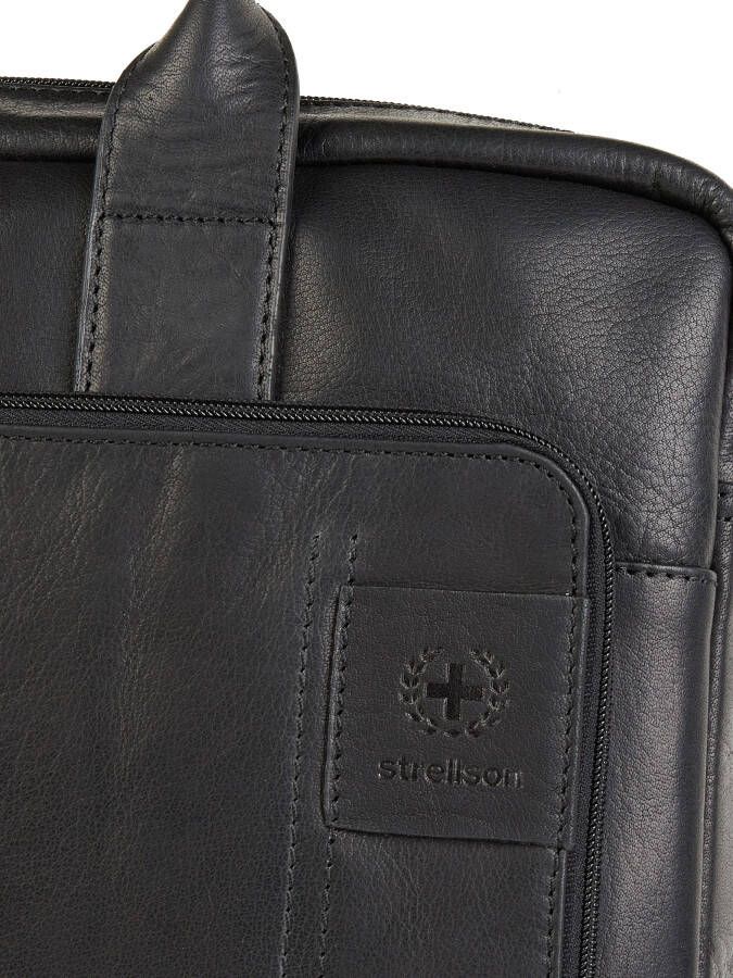 Strellson Laptoptas van echt runderleer model 'HYDE PARK BRIEFBAG'
