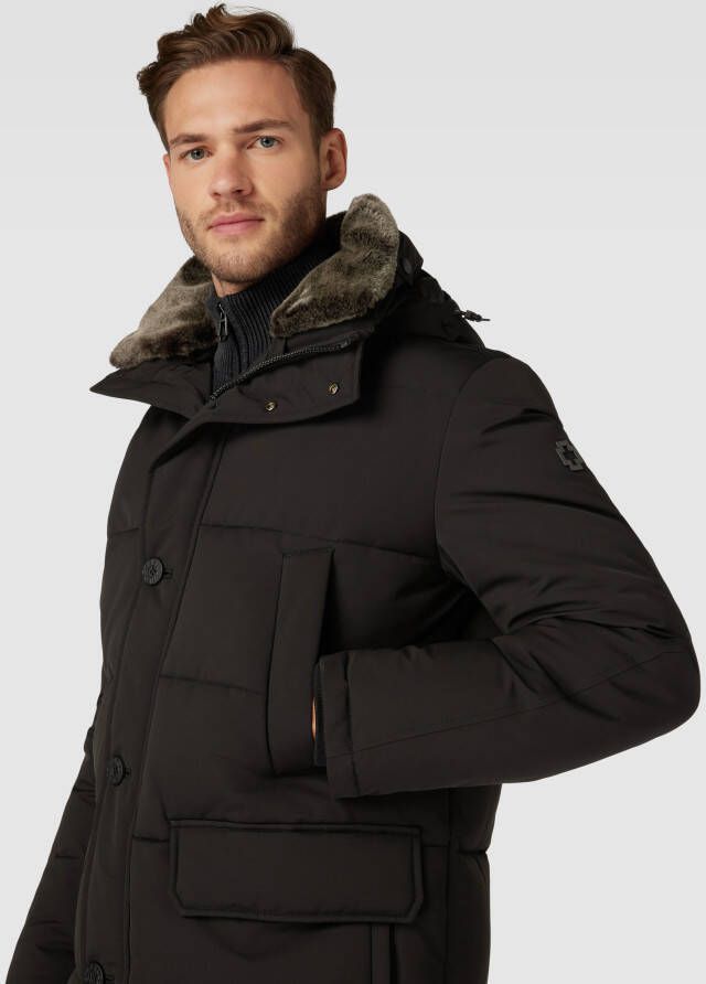 Strellson Parka met knoop- en ritssluiting