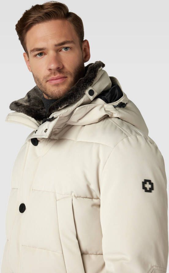 Strellson Parka met knoop- en ritssluiting