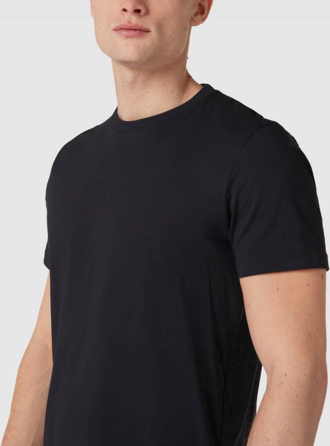 Strellson T-shirt met geribde ronde hals model 'Clark-R'