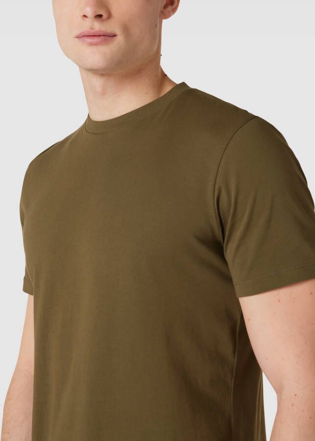Strellson T-shirt met geribde ronde hals model 'Clark-R'