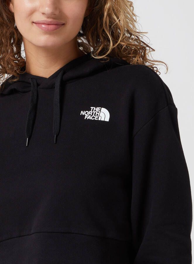 The North Face Logo print bijgesneden sweatshirt met capuchon Zwart Dames