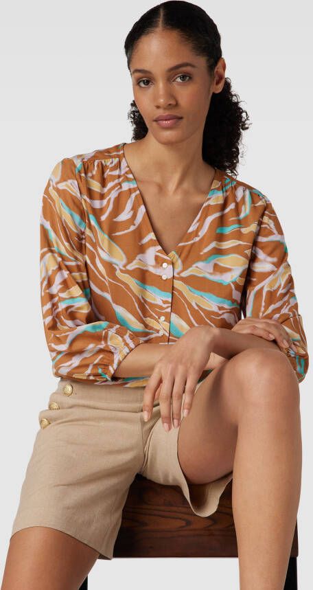 Tom Tailor Blouse van viscose met all-over motief - Foto 2