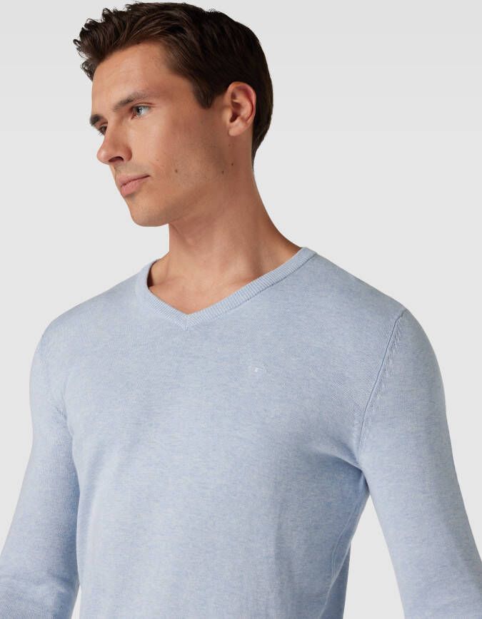Tom Tailor Gebreide pullover met labelstitching model 'BASIC'