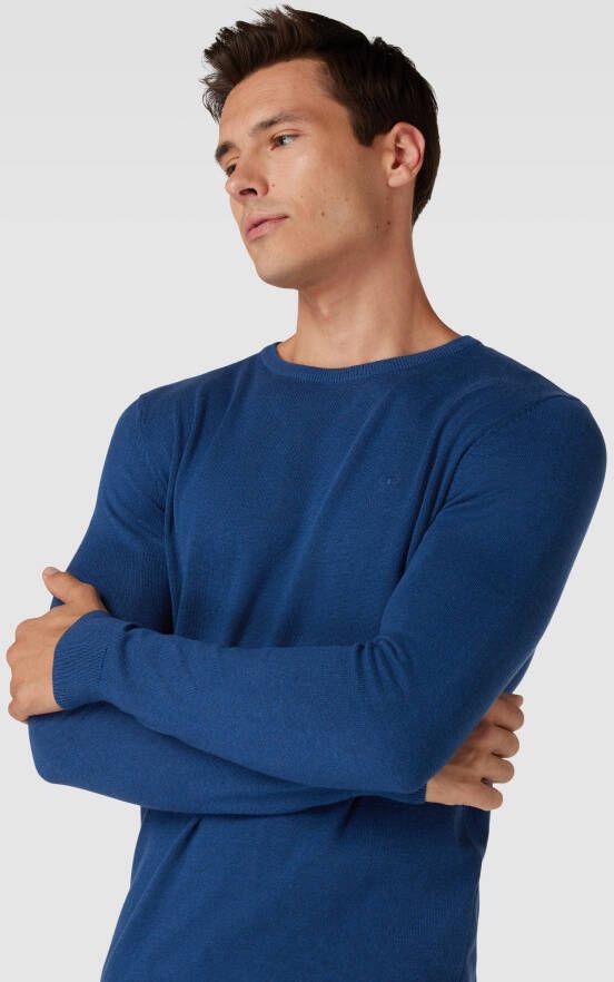 Tom Tailor Gebreide pullover met labelstitching model 'BASIC'
