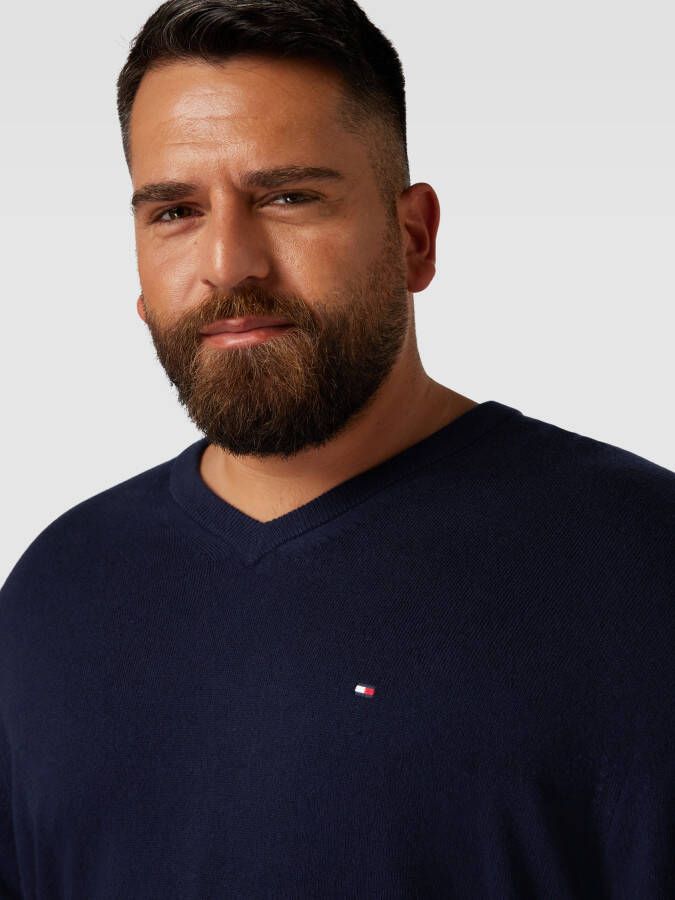Tommy Hilfiger Big & Tall PLUS SIZE gebreide pullover met logostitching model 'PIMA'