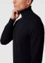 Tommy Hilfiger Donkerblauwe Coltrui Exaggerated Structure Roll Neck - Thumbnail 7