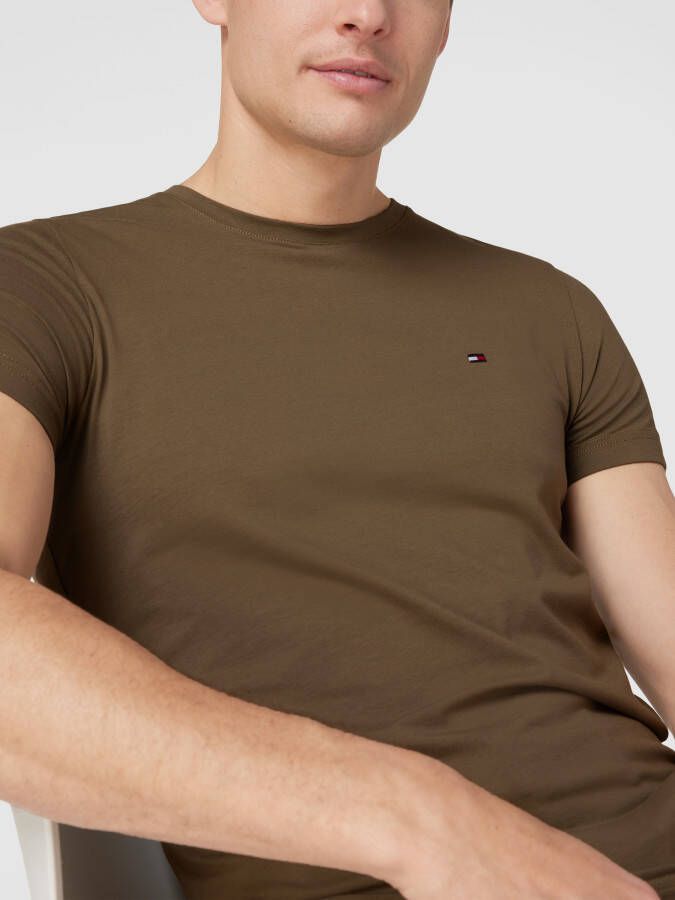 Tommy Hilfiger Extra slim fit T-shirt met labelstitching